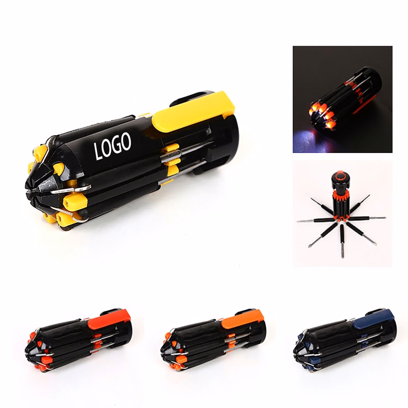 8 in 1 Screwdriver with Flashlight
