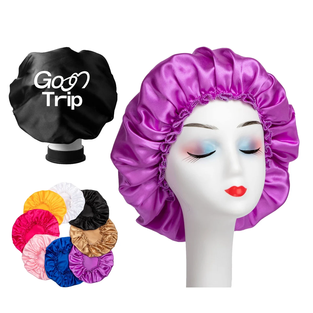 Double Layered Satin Shower Cap 1