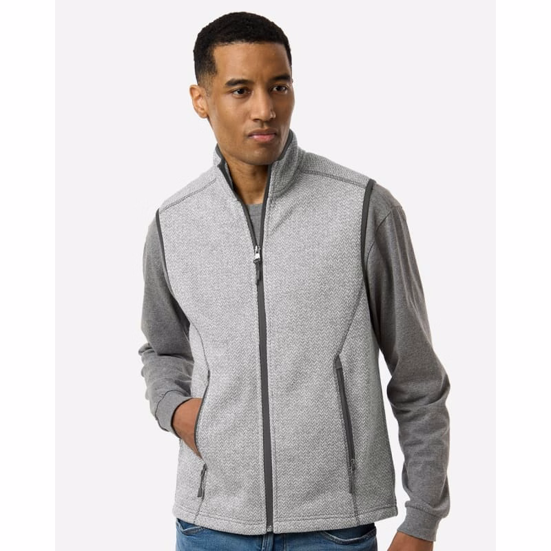 North End Men's Jasper Jacquard Fleece Vest - NE731