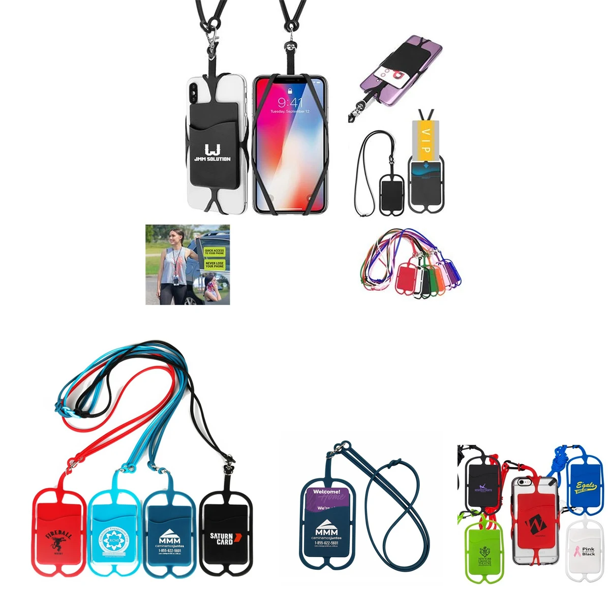 Silicone Lanyards With Phone Holder And Wallet 1
