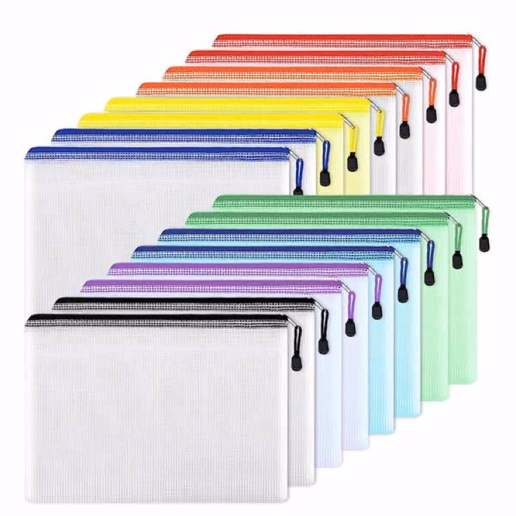 Zipper Pencil Pouch Plastic Zip File Bags