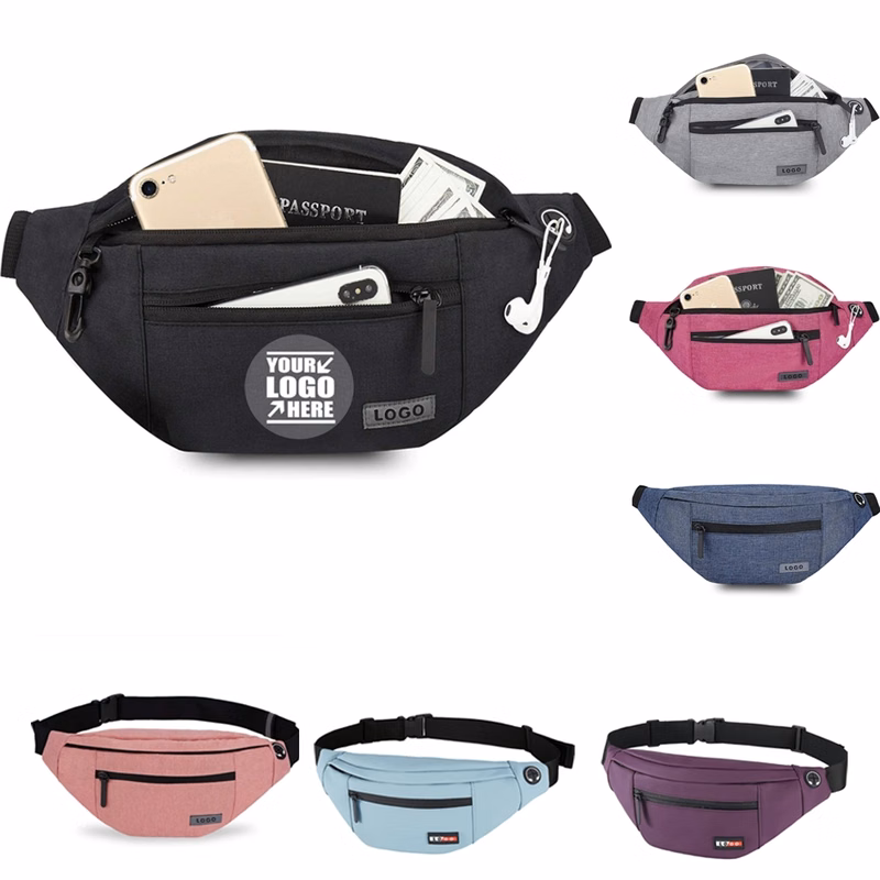 Custom 4-Zipper Pocket Travel Running Hands-Free Waist Pack