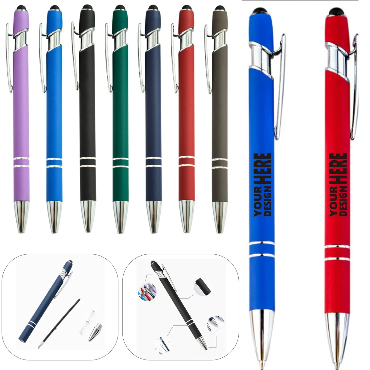Black Ink 2 in 1 Stylus Ballpoint Pen 1