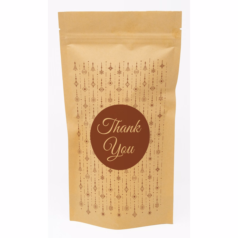 Holiday Red Predesigned Kraft Barrier Pouch (6"W x 11"H x 3"D)
