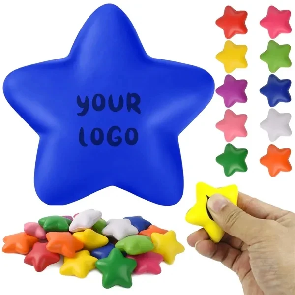 Custom 2.75" Star Shaped PU Fidget Stress Ball — Employee Wellness Giveaway 1