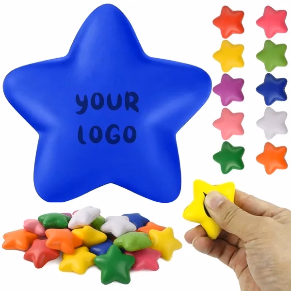 Custom 2.75" Star Shaped PU Fidget Stress Ball — Employee Wellness Giveaway
