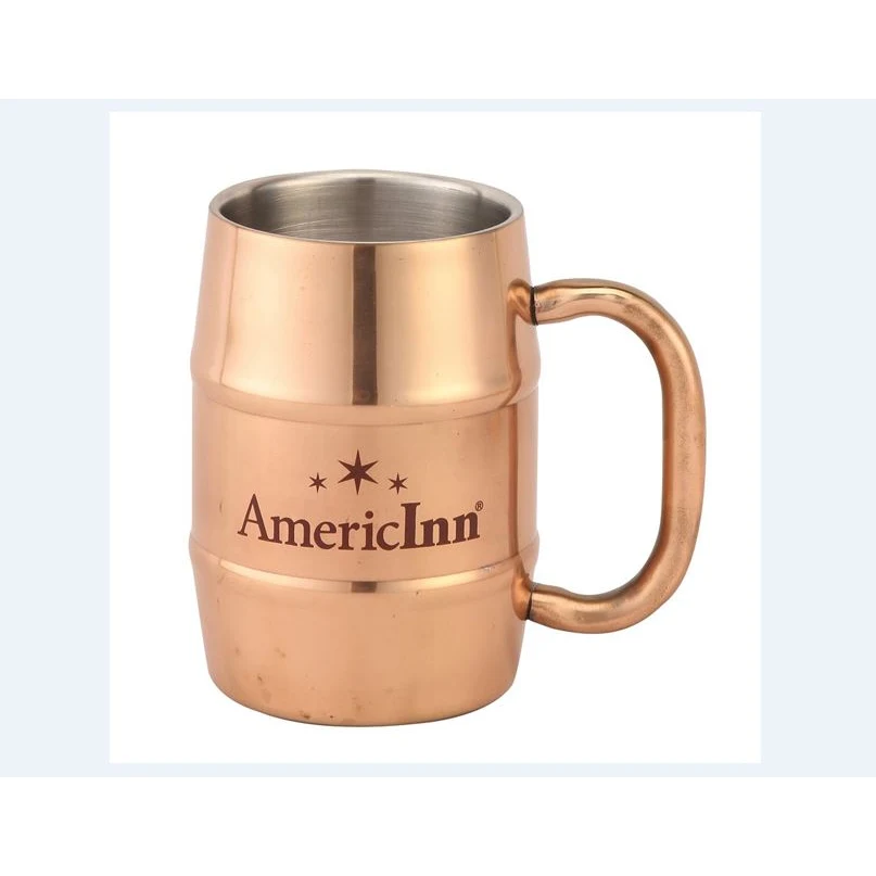 17Oz Copper Color Coated Stainless Steel Beer Barrel Mug 1
