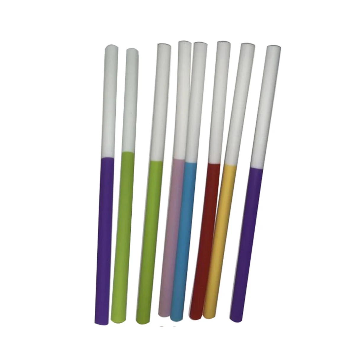 Reusable Duotone Straight Silicone Straw 1