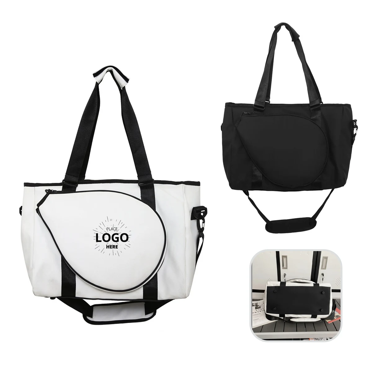 Custom Large Sports Handbag Tennis Racket Shoulder Tote Bag 1