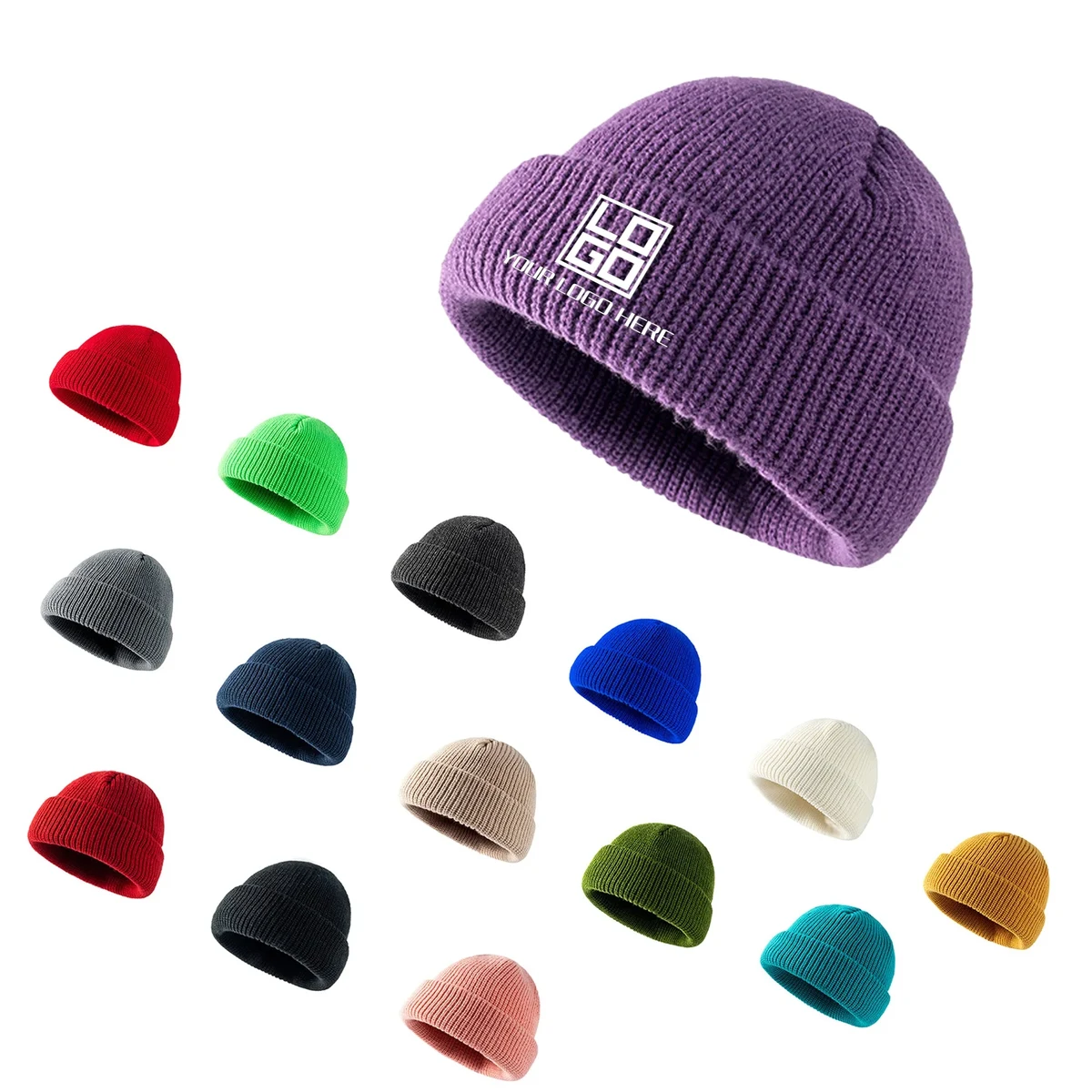 Ribbed Knitted Cuff Beanie MOQ20pcs 1