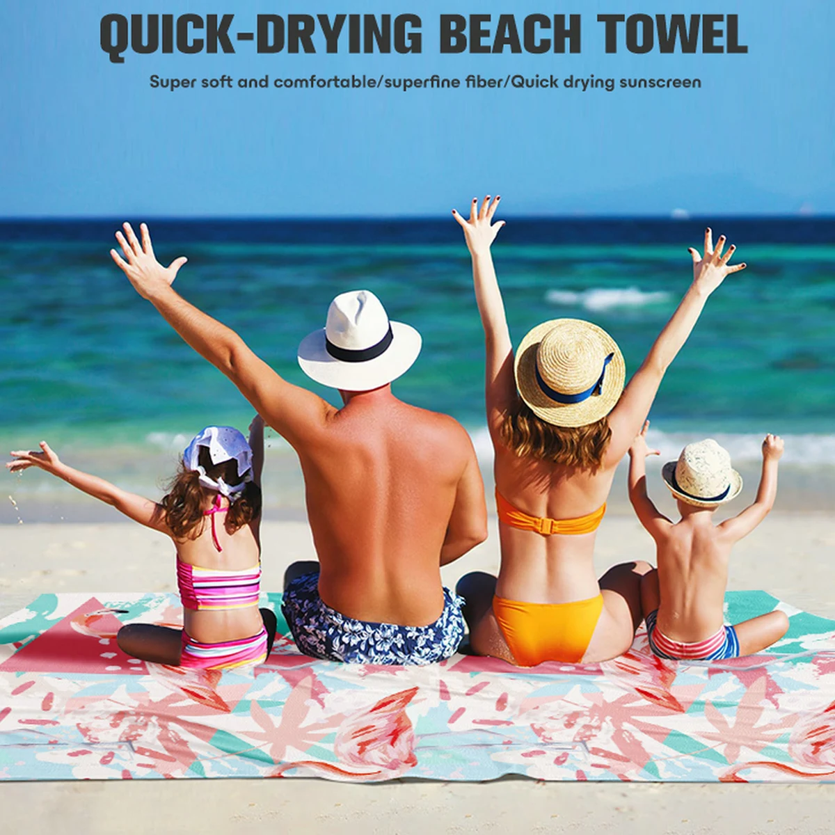 31 1/2" W x 63" L Dye Sublimation Beach Towel 24 hours Shipping Out! 1