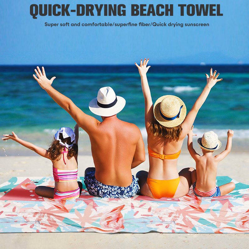 31 1/2" W x 63" L Dye Sublimation Beach Towel 24 hours Shipping Out!