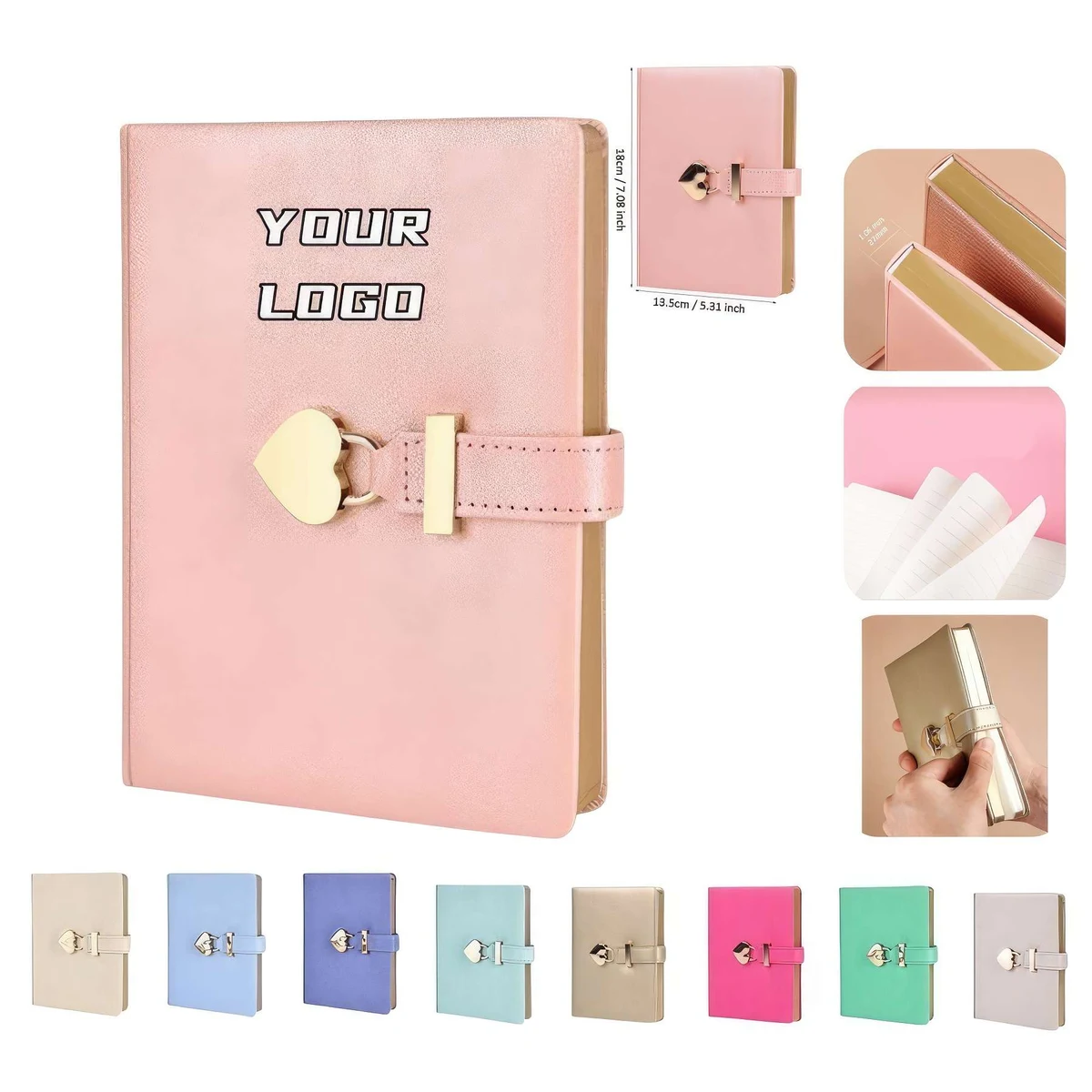 PU Leather Thickened B6 Notebook with Lock 1