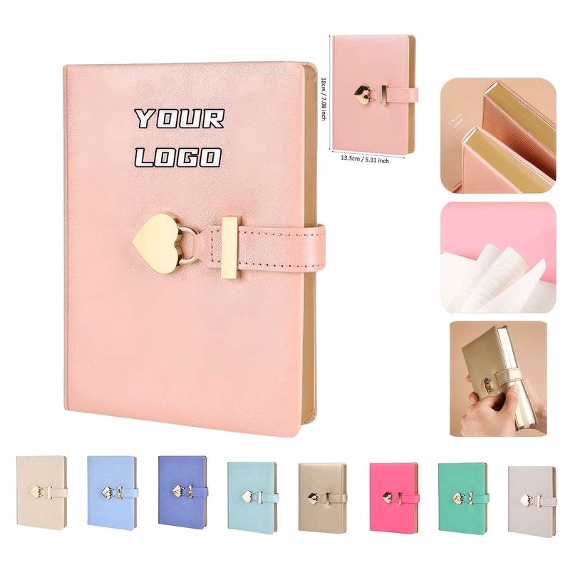 PU Leather Thickened B6 Notebook with Lock