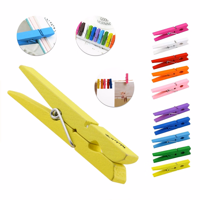Colored wooden small clips