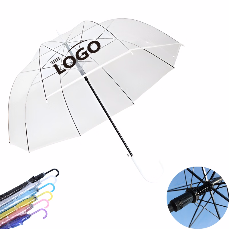 MOQ 20 PCS PVC Customized transparent umbrella