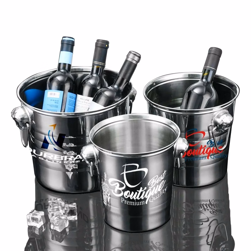 3L 5L 7L Custom Stainless Steel Pails Conical Ice Buckets