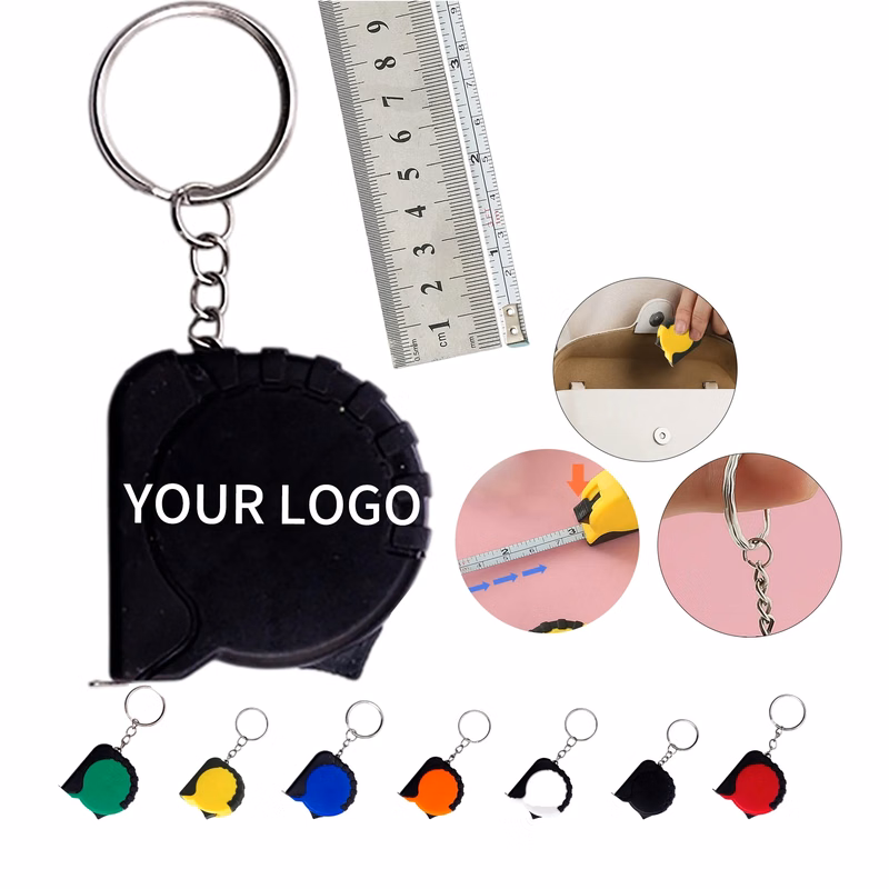 1.55 Inch Tape Measure Keychain with Retractable Steel Tape