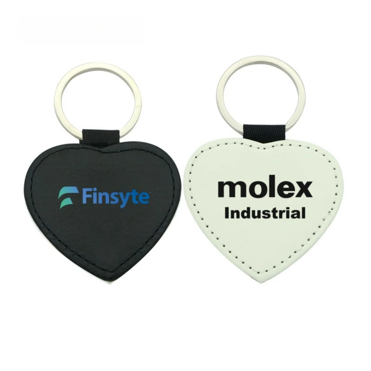 Heart Shaped PU Leather Keychain, custom keychain with logo imprint 1