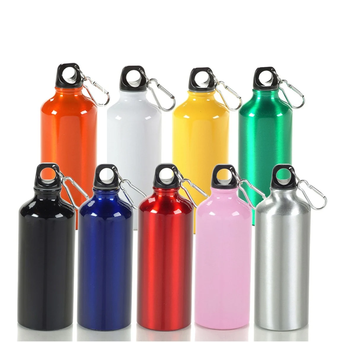 20 Oz Aluminum Sport Water Bottle W/ Carabiners Clip 1