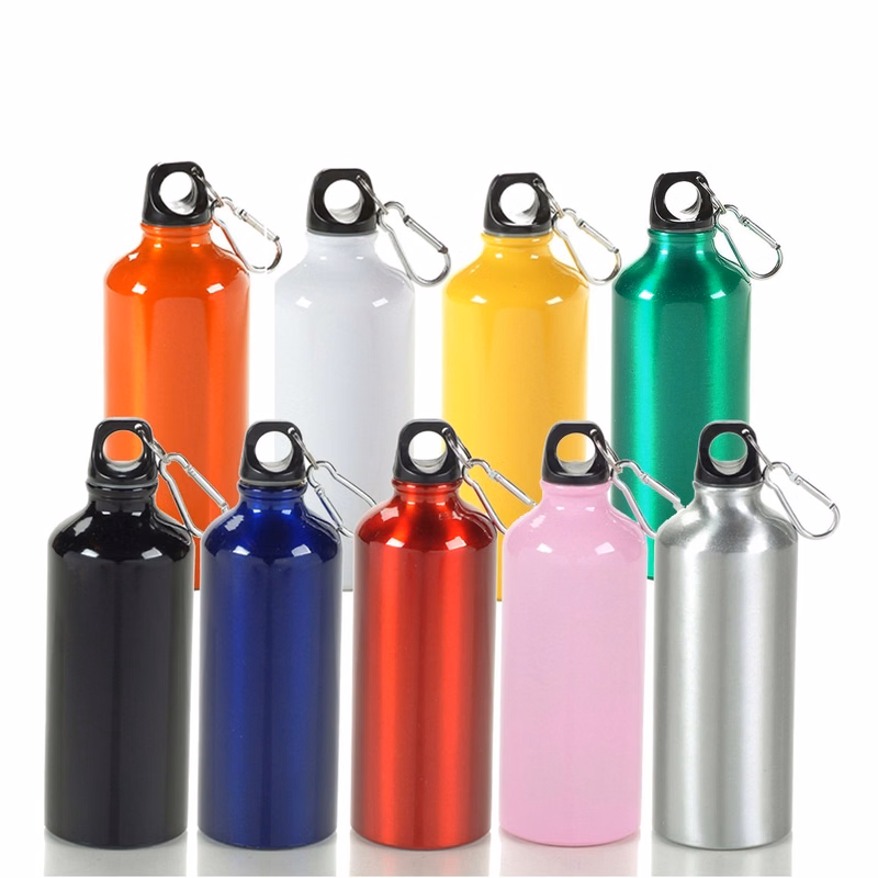 20 Oz Aluminum Sport Water Bottle W/ Carabiners Clip