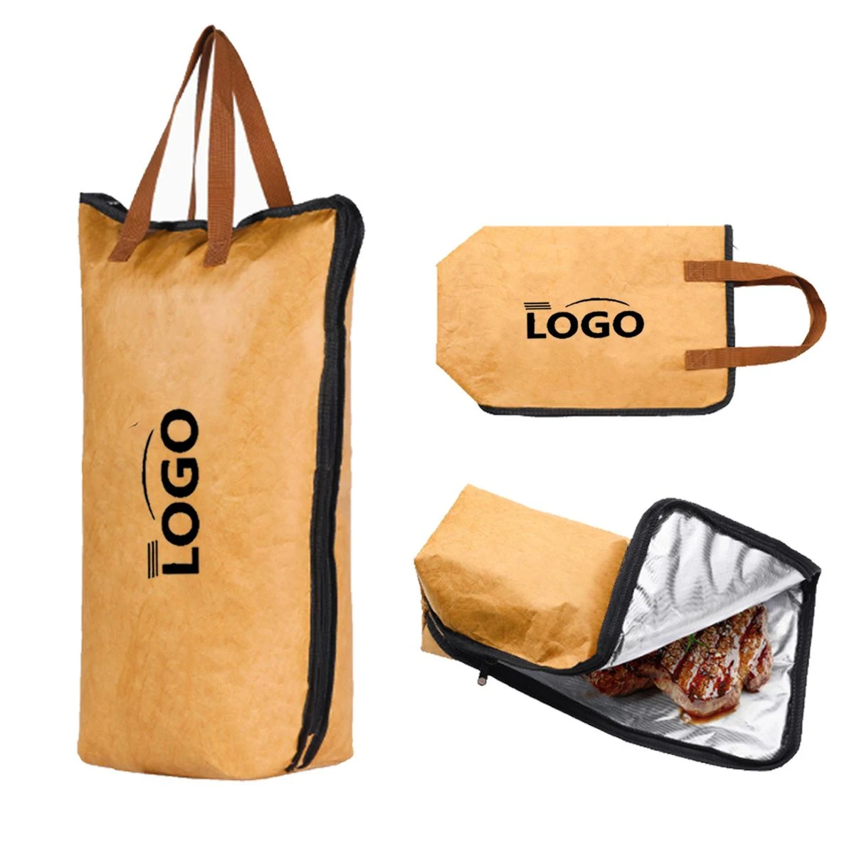 MOQ50 21" Dupont Paper Insulated BBQ Lunch Bag 1