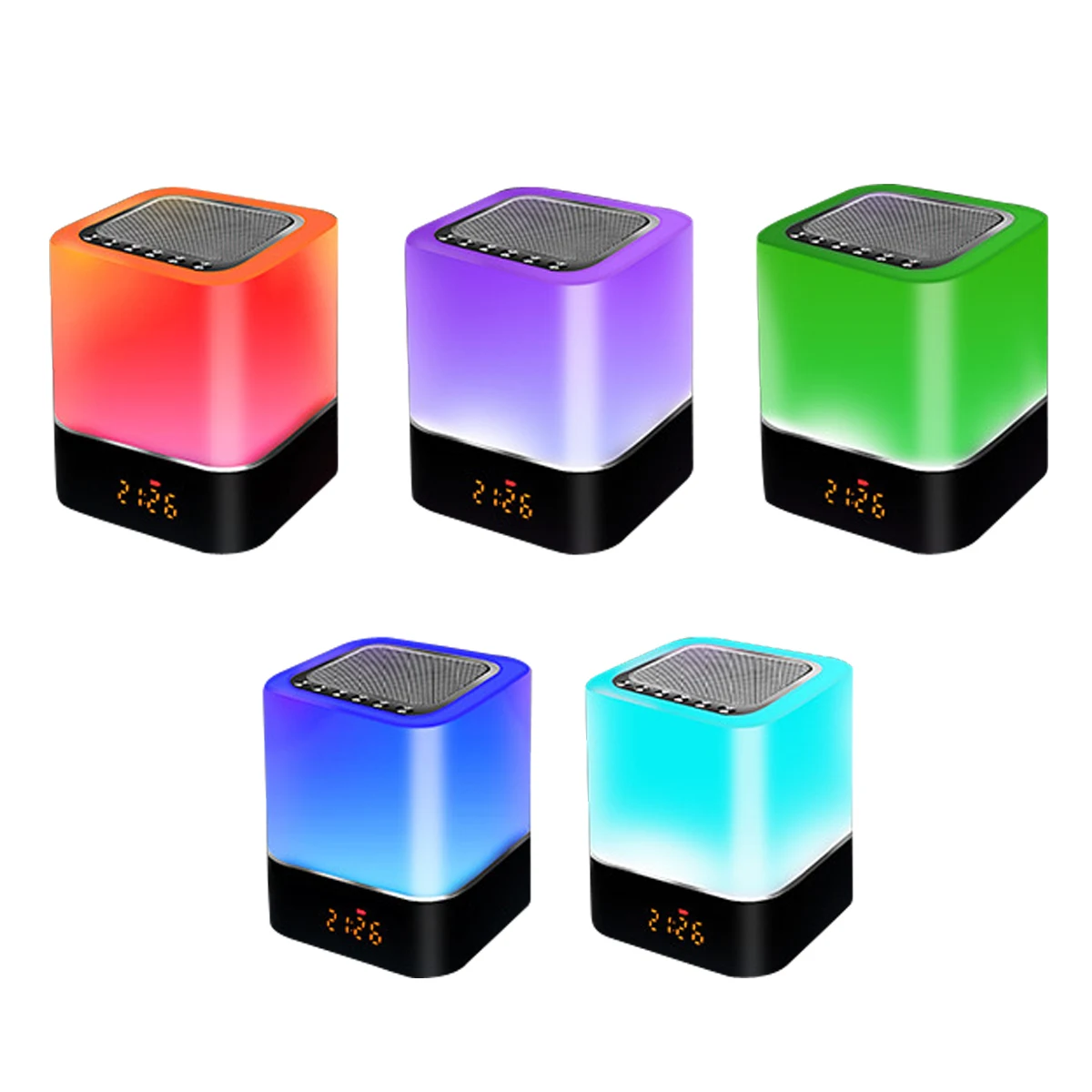 Mini Clock Bluetooth Speaker With Led Light 1