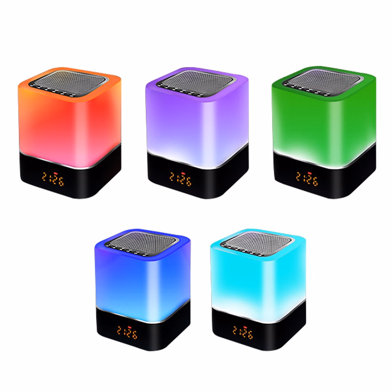 Mini Clock Bluetooth Speaker With Led Light