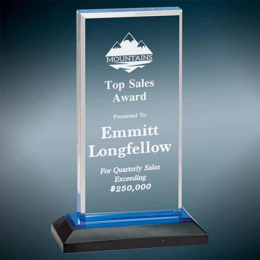 5X8 Blue Beveled Impress Acrylic Award 1