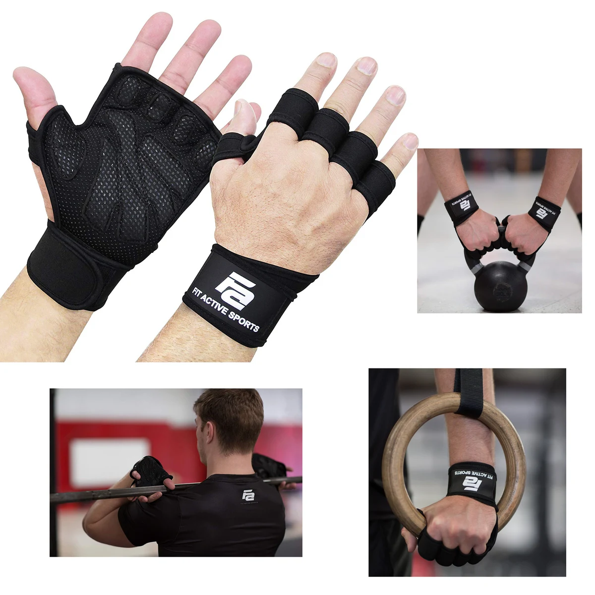 Ventilated Weight Lifting Gloves with Built-In Wrist Wraps 1