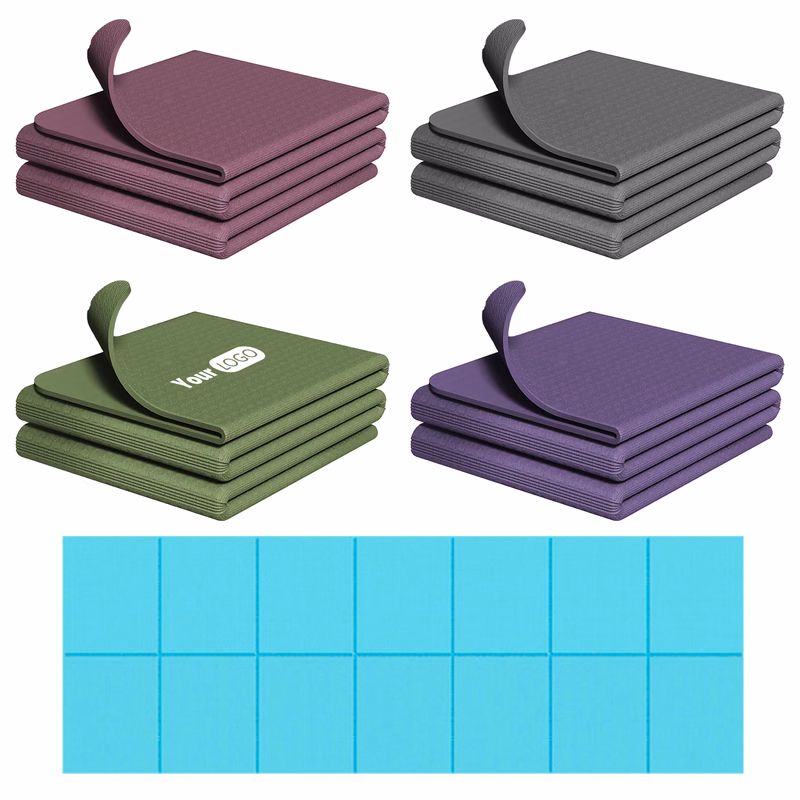 Tpe Portable Foldable Yoga Mat For Fitness