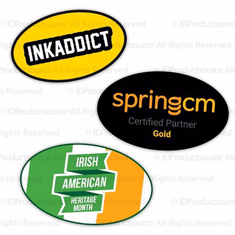 1.5" x 2.5" Oval Water-Resistant Sticker