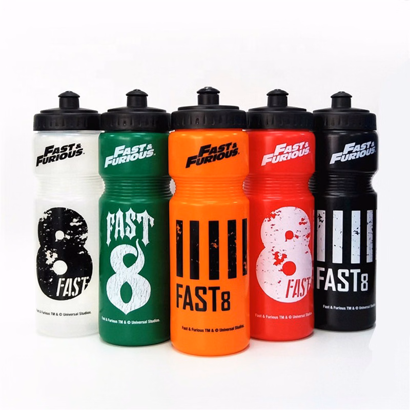 24 Oz. Sports Plastic Bike Water Bottle w/ Push Pout