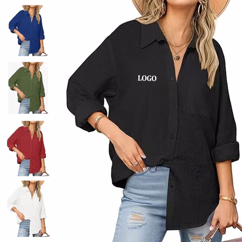 Womens Button Down Shirts Long Sleeve Cotton