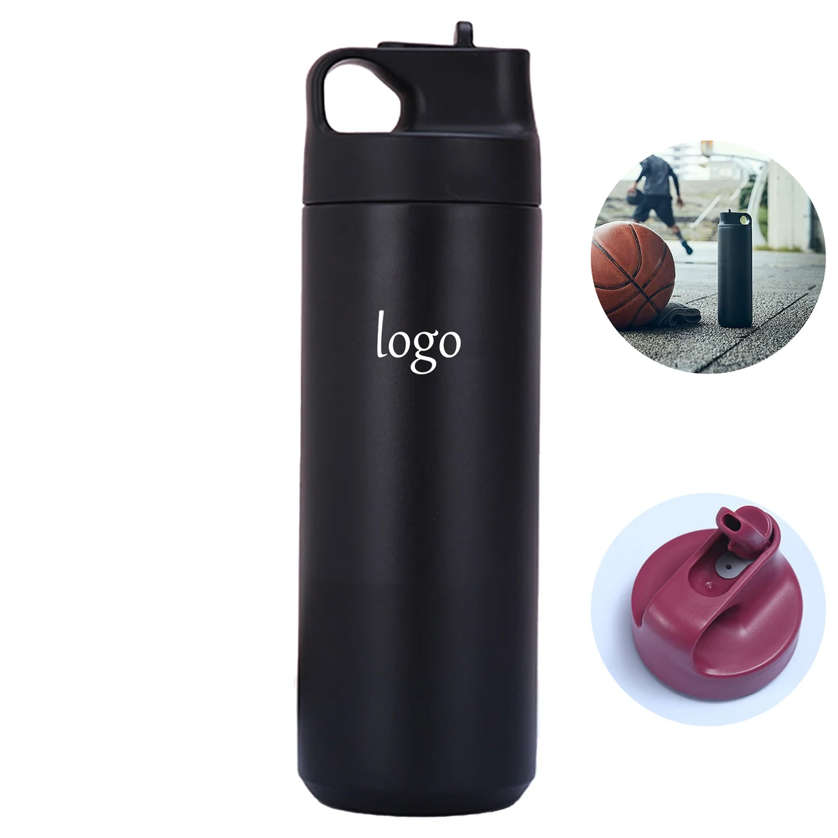 Portable Straw Sports Bottle 1