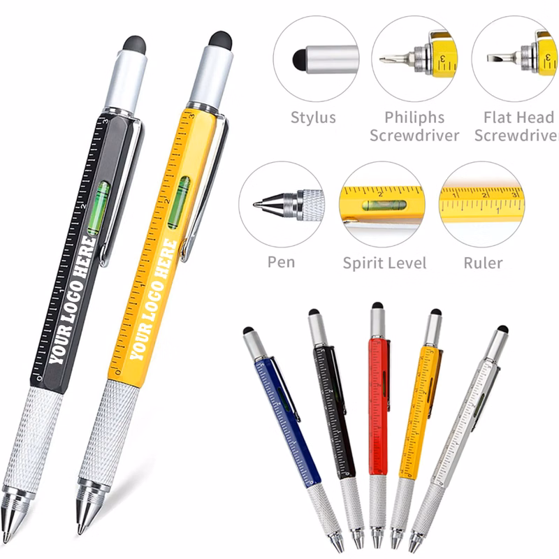 MOQ 100PCS 6-in-1 Multifunction Stylus Pen