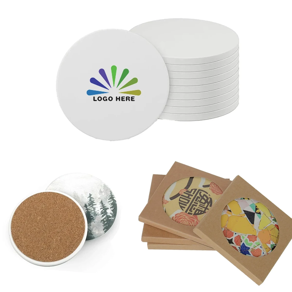 Custom Absorbent Ceramic Coasters 1