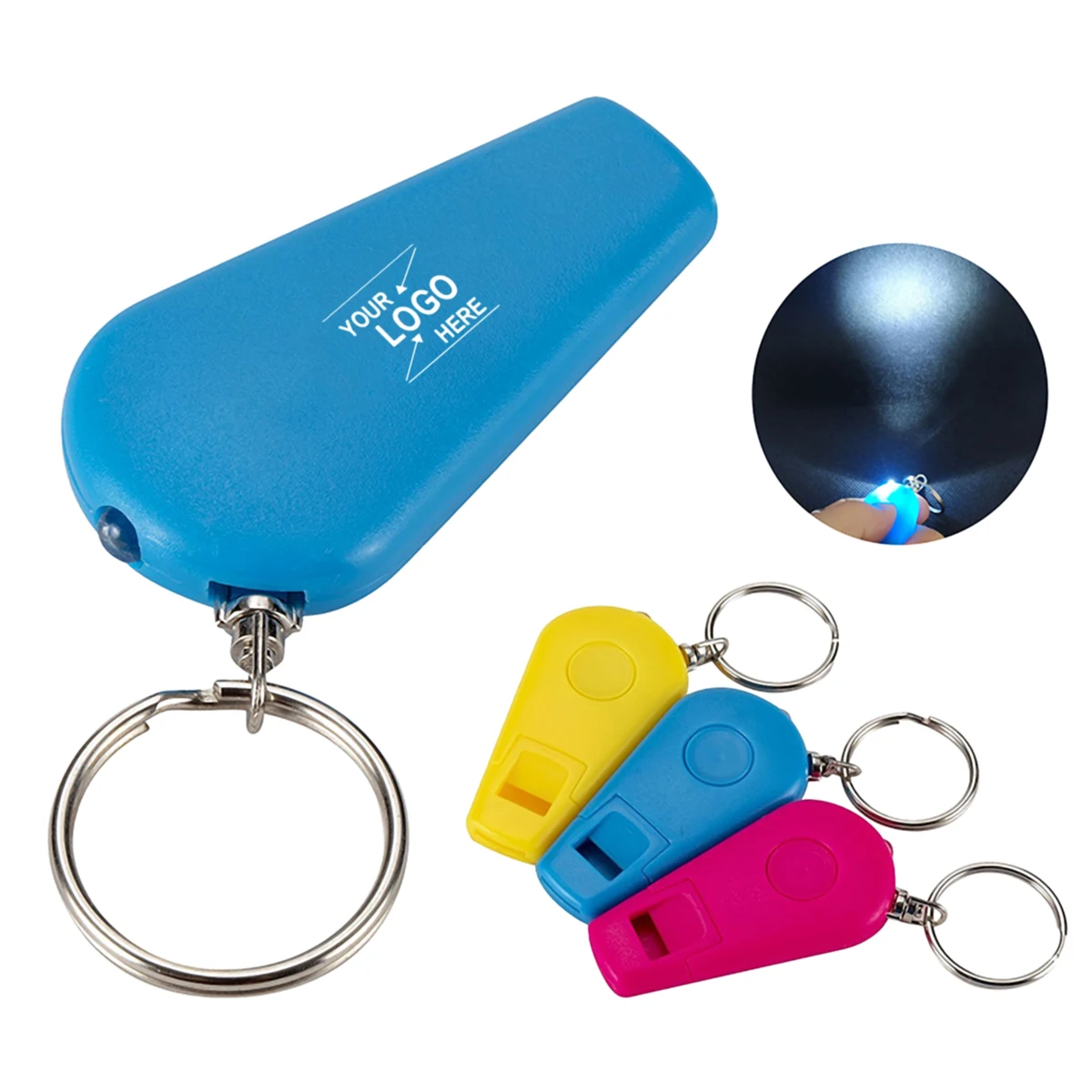 LED Flashlight Keychain w/Whistle 1