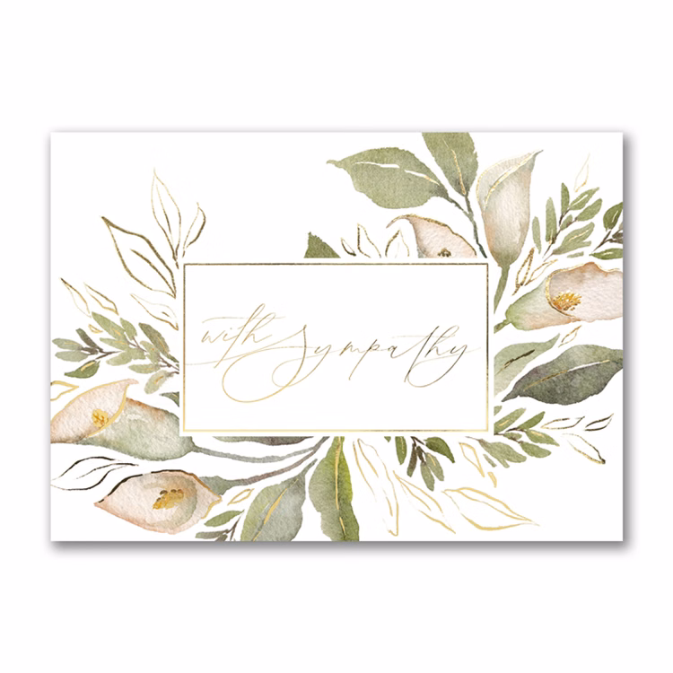 Watercolor Lilies Sympathy Card