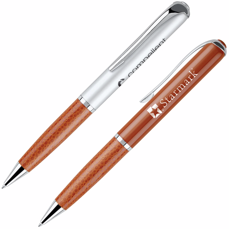 Castor Twist Action Pen with Leatherette Grip