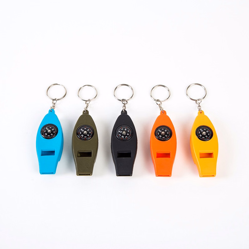 4 in 1 Outdoor Safety Whistles with Keychain