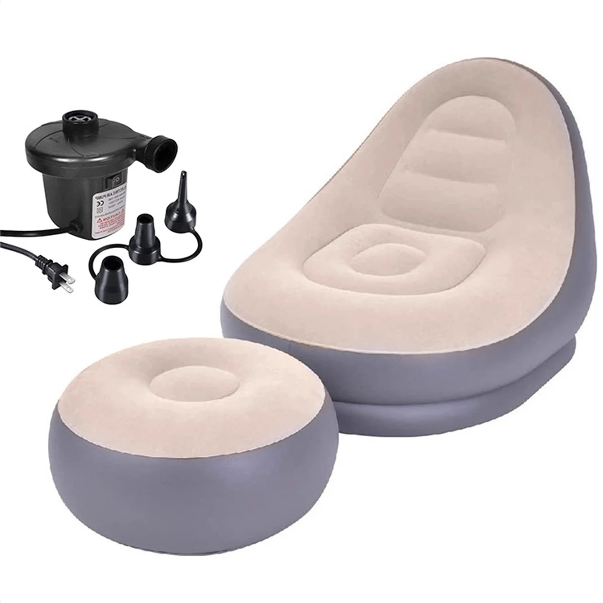 Inflatable Lounge Chair With Ottoman 1