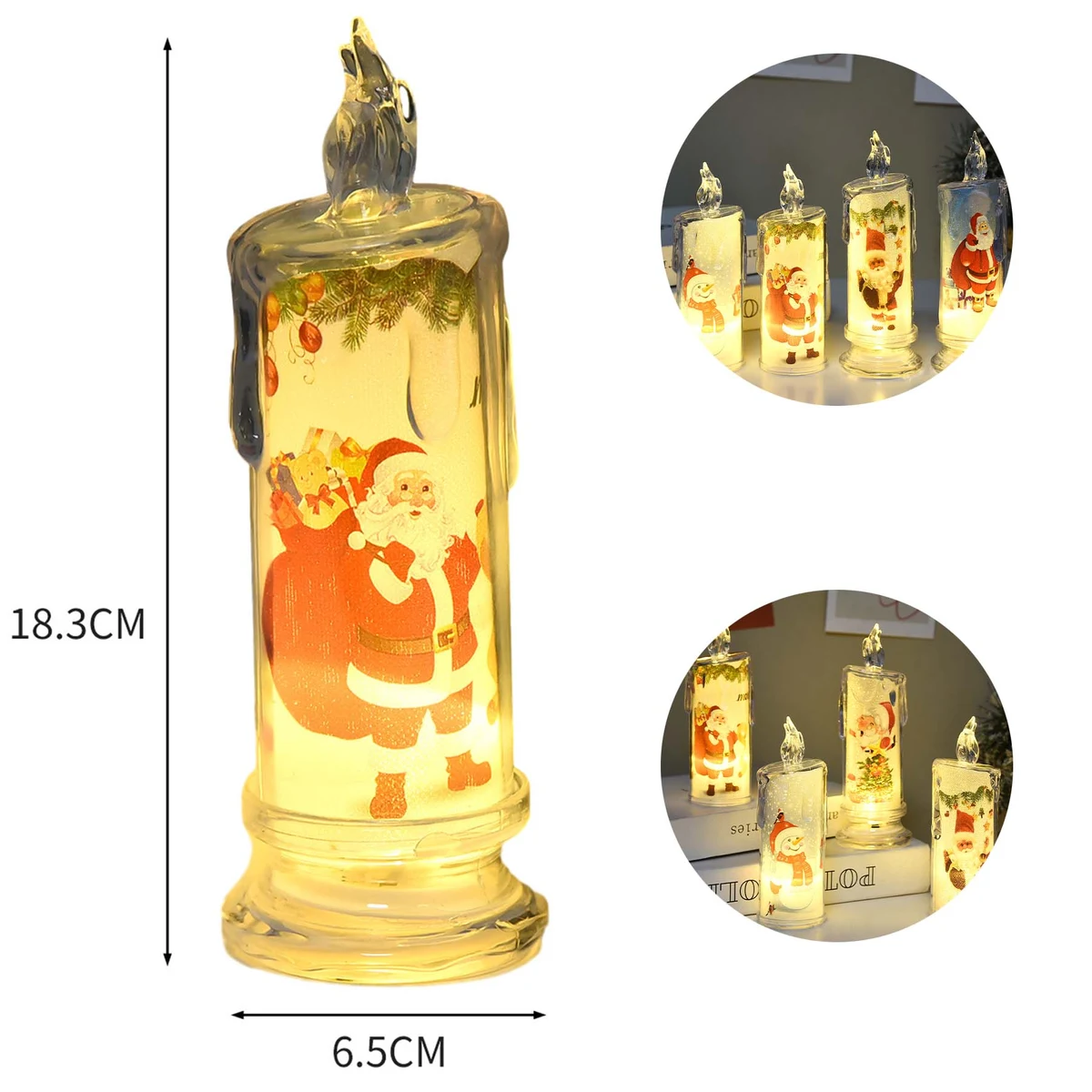 Christmas Flameless White Candles 1