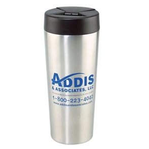 16 Oz. Stainless Travel Mug w/ Plastic Lid 1