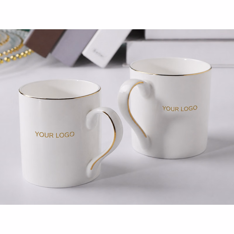 Gold-Rimmed Bone China Mug