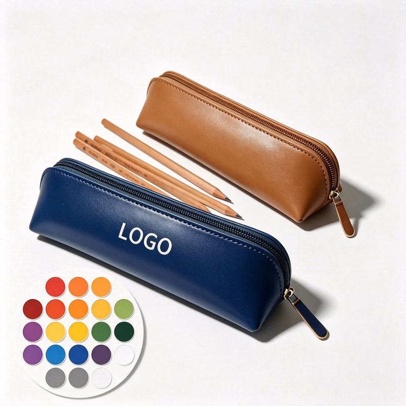 Triangle PU Zipper Pencil Pouch