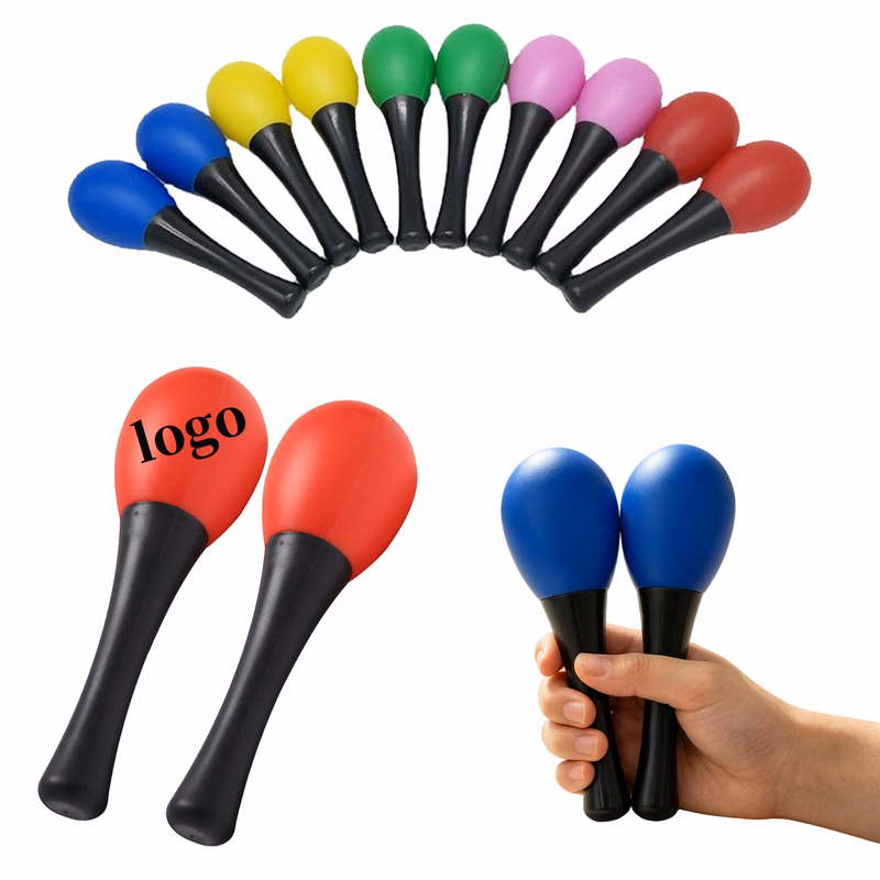 Custom Printed Colorful Plastic Maracas Percussion Shaker