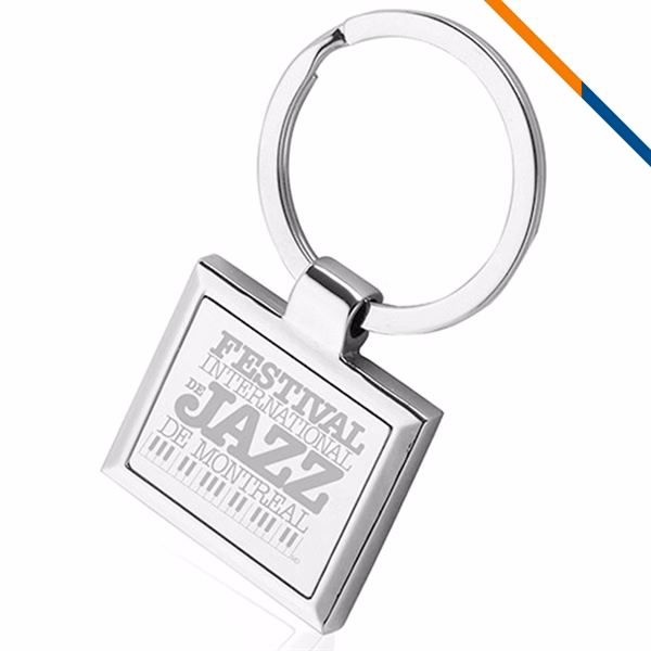 Custom Eye Catching Square Chrome Metal Keychain — Professional Brand Visibility