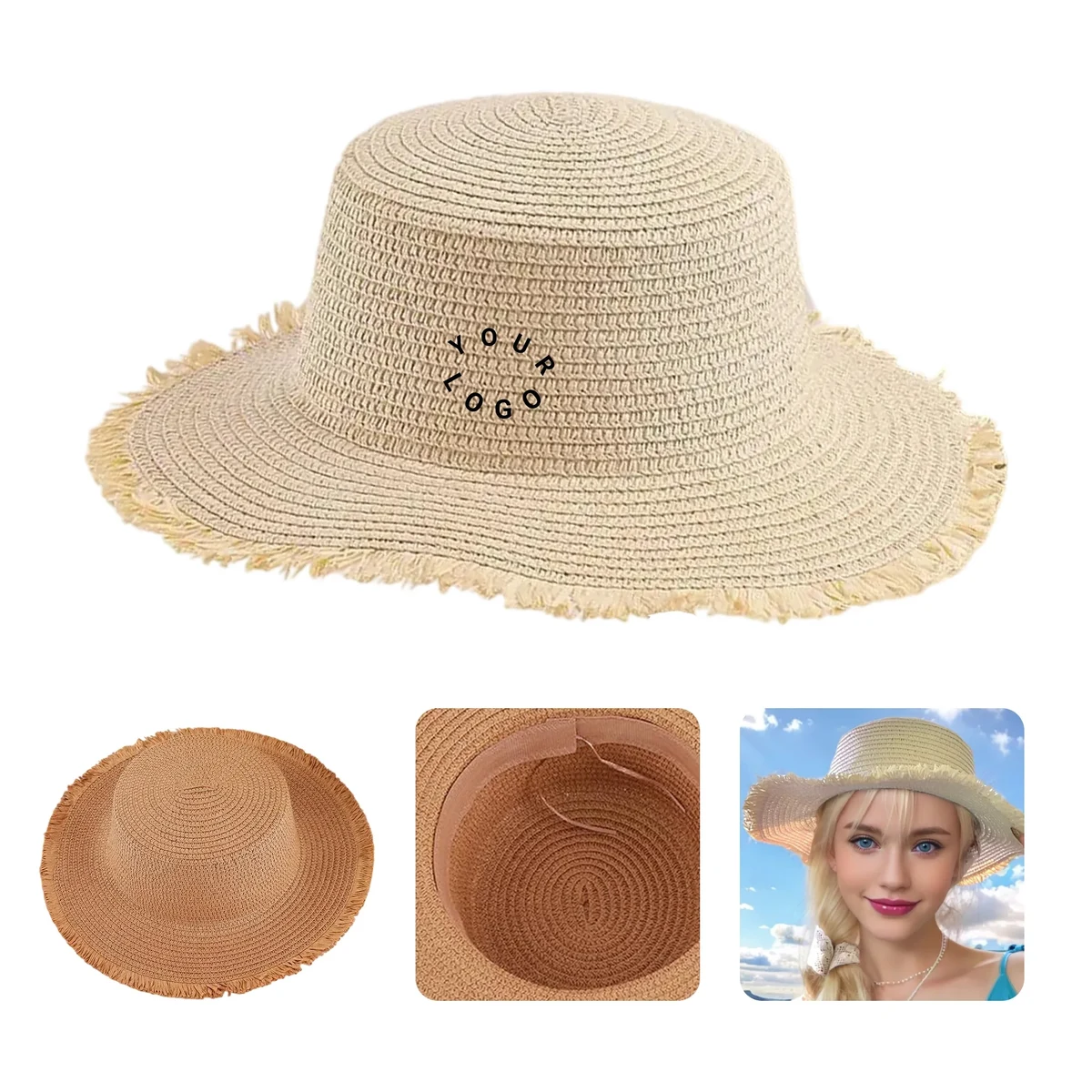 UPF50+ Wide Brim Lifeguard Straw Hat 1