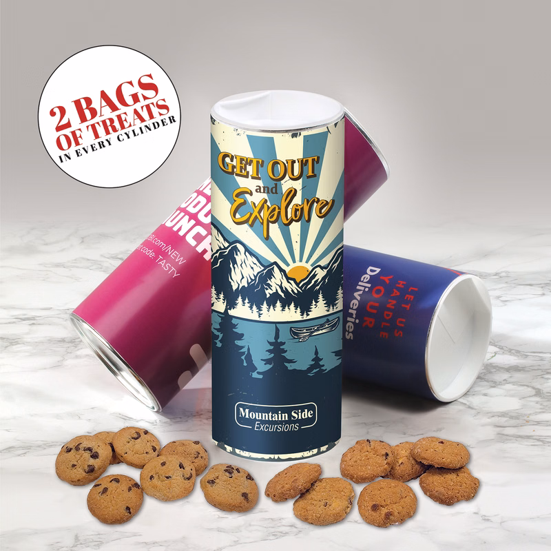 cylinder with Chocolate Chip & Oatmeal Cranberry Cookies